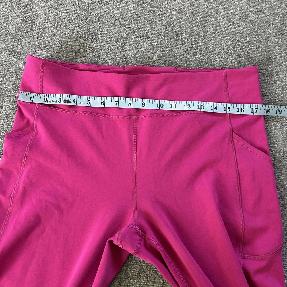 Lululemon Pants Womens 16 Pink Wunder High Rise Crop Pocket Yoga Workout‎ Lulu